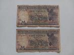 Twee bankbiljetten Rwanda - 100 francs, Ophalen of Verzenden, Overige landen, Los biljet