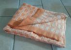 Eénpersoons Deken Geblokt - zacht oranje - vintage, Gebruikt, Ophalen of Verzenden, Nvt, Nvt