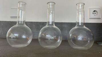 Leerdam 500ml Kolven - Vintage Lab Glaswerk Set beschikbaar voor biedingen