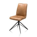 6 Nieuwe Stoelen, Draaibaar, Cognac met zwarte poten + greep, Huis en Inrichting, Ophalen, Met terugdraai functie, cognac, handgreep