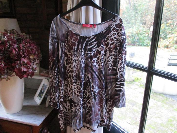 mj/LEA H/top/shirt/maat 48 met 7/8 mouw/ STRETCH, Kleding | Dames, Grote Maten, Zo goed als nieuw, Shirt of Top, Overige kleuren