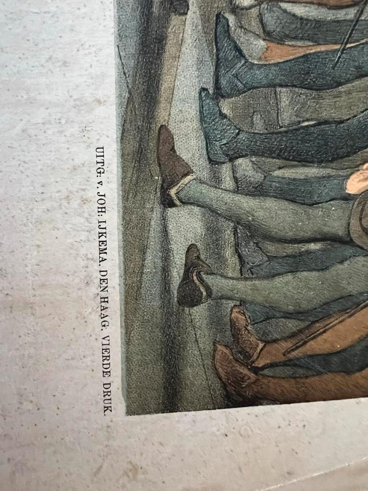 Oude schoolplaat - Het Verbond der Edelen, Antiek en Kunst, Kunst | Etsen en Gravures, Ophalen of Verzenden