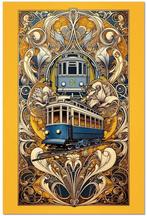 NZH ART NOUVEAU stl Alphonse Mucha tram poster, Verzenden, Nieuw, Tram, Kaart of Prent
