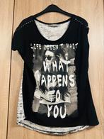 Geisha zwart wit dames t-shirt met studs maat XL/42, Geisha, Verzenden, Zwart, Maat 42/44 (L)