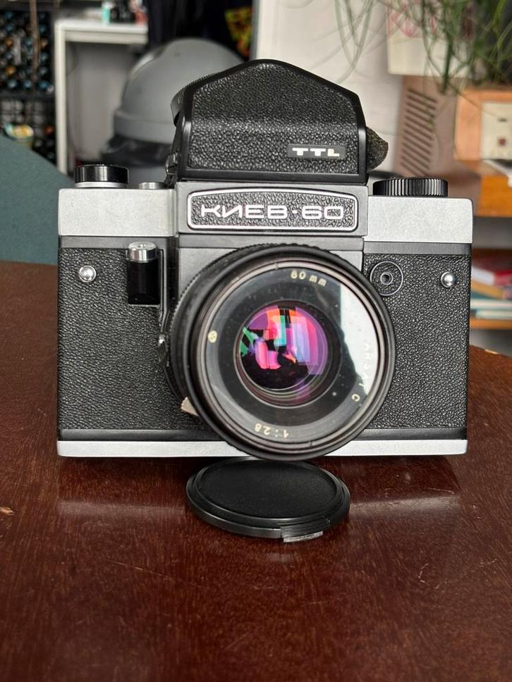 Kiev 60 + Arsat C 80mm F2.8 (werkend), Audio, Tv en Foto, Fotocamera's Analoog, Zo goed als nieuw, Spiegelreflex, Overige Merken