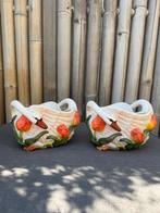 2 mooie zwanenplantenbakjes 14 cm hoog, dia 16 cm, Gebruikt, Minder dan 30 cm, Minder dan 60 cm, Rond