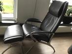 Stressless You relaxfauteuil grijs leer model James +hocker, Ophalen, Stressless You, James, grijs leer, relaxfauteuil., Zo goed als nieuw
