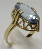 Unieke antieke gouden Art Deco damesring met blauwe Topaas, Sieraden, Tassen en Uiterlijk, Antieke sieraden, Verzenden, Goud, Ring