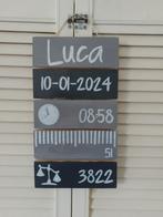 geboorte naambord/ladder nav geboortekaartje, RW Houtidee, handgemaakt houten cadeau huis tuin artikelen, Info@rwhoutidee.nl, Nieuw