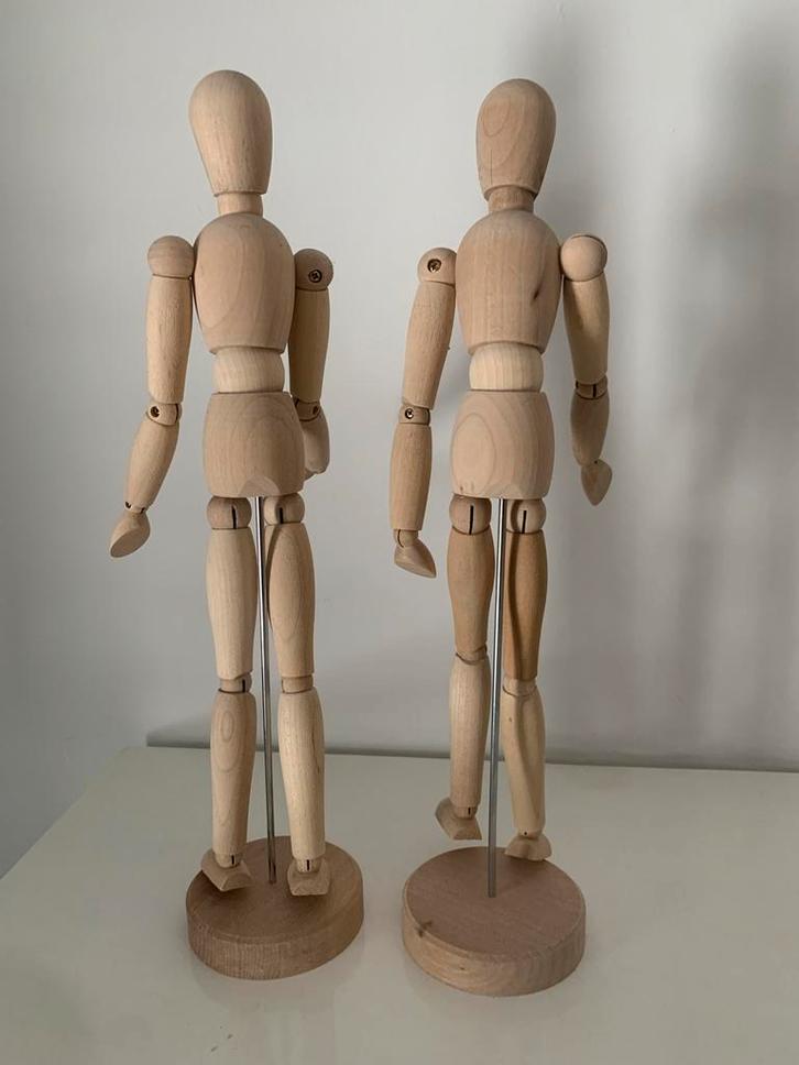 Houten poppen / Mannequins 33 cm van Ikea, Hobby en Vrije tijd, Schilderen, Zo goed als nieuw, Overige typen, Ophalen of Verzenden
