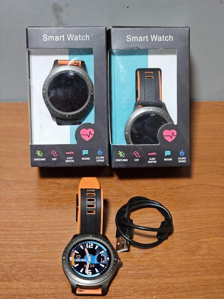 J&G Smartwatch/Fitnestracker V20-Oranje Nu voor €35,00, Sieraden, Tassen en Uiterlijk, Sporthorloges, Nieuw, Android, Oranje, Afstand