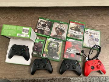 Xbox series x met controllers en games beschikbaar voor biedingen