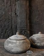 Stenen potje Old Barn deksel steen stoer sober landelijk, Huis en Inrichting, Woonaccessoires | Overige, Verzenden, Nieuw