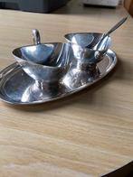 Velzilverd melk/suikersetje met lepel., Huis en Inrichting, Keuken | Servies, Ophalen, Overige materialen, Overige stijlen, Overige typen