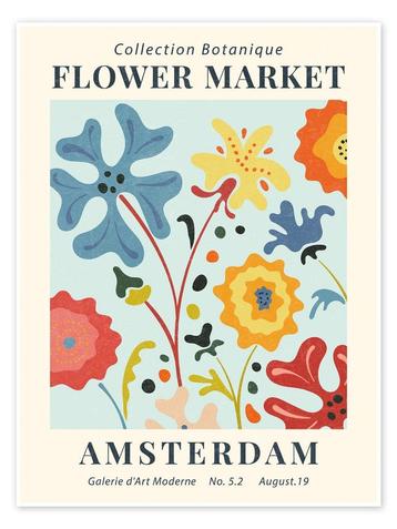Kleurrijke Bloemen posters I met of zonder lijst 60x80 beschikbaar voor biedingen