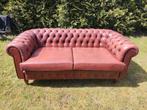 Prachtige jaren '50 leren Chesterfield! Buitenkansje, Huis en Inrichting, Banken | Bankstellen, 150 tot 200 cm, 75 tot 100 cm