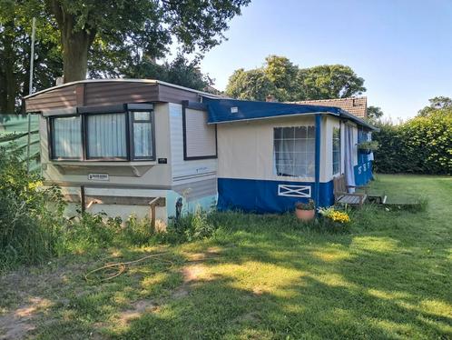 Stacaravan Atlas 11,5 x 3,70 + voortent, Caravans en Kamperen, Stacaravans, Ophalen