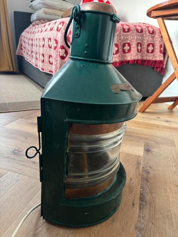 Antieke Stuurboord Lamp Scheepslantaarn, Antiek en Kunst, Antiek | Lampen, Ophalen of Verzenden