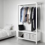 Te koop: IKEA HEMNES open kledingkast - wit hout, Ophalen of Verzenden, Zo goed als nieuw, 25 tot 50 cm, Met hangruimte