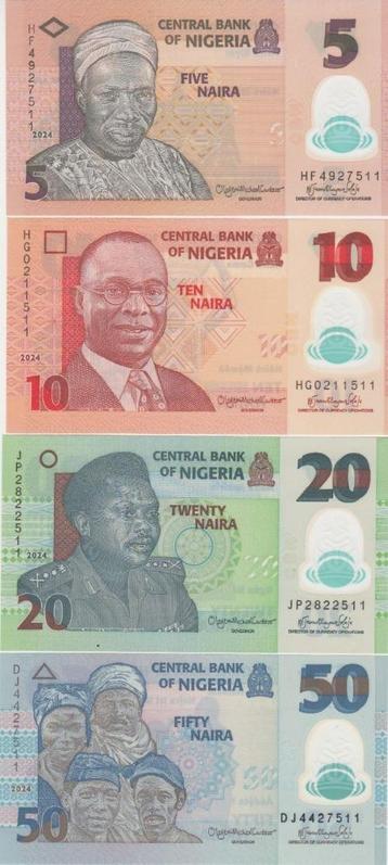Nigeria bankbiljetten 5, 10, 20 en 50 Naira polymeer 2024 beschikbaar voor biedingen