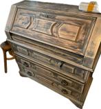 Vintage Secretaire Bureau - White Washed Hout, Antiek en Kunst, Ophalen