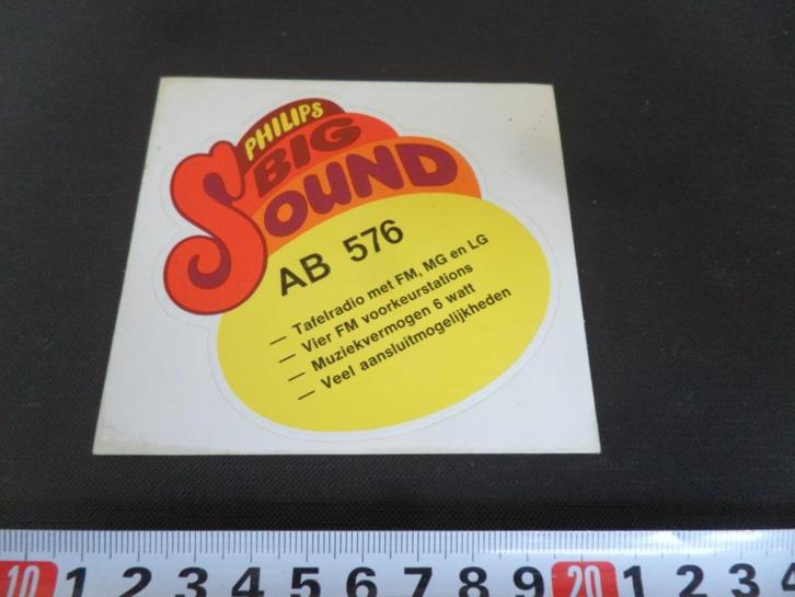 sticker PHILIPS Big Sound AB 576  Audio, Verzamelen, Stickers, Zo goed als nieuw, Bedrijf of Vereniging, Ophalen