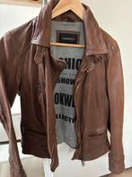 Bruine leren jack maat M, Ophalen, Zo goed als nieuw, Maat 38/40 (M), Bruin