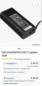 Dell laptop oplader 65W USB -C  te koop en te ruil, Computers en Software, Laptop-opladers, Ophalen, Zo goed als nieuw, DELL