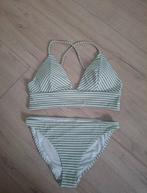 H&M bikini wit groen top m 38 / broekje xs 34 kruisbandjes, H&M, Ophalen of Verzenden, Zo goed als nieuw, Bikini