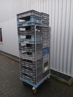 Rolcontainer met diverse 60x40 bakken/kratten, Ophalen, Gebruikt