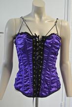 Sexy Dubbelzijdig korset corset top Y2K Vintage Gothic Emo, Gedragen, Maat 38/40 (M), Zonder mouw, Ophalen of Verzenden