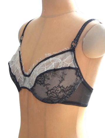 Nieuwe Pleasure State bh, gaas, zwart/wit, Mt. 75 C beschikbaar voor biedingen