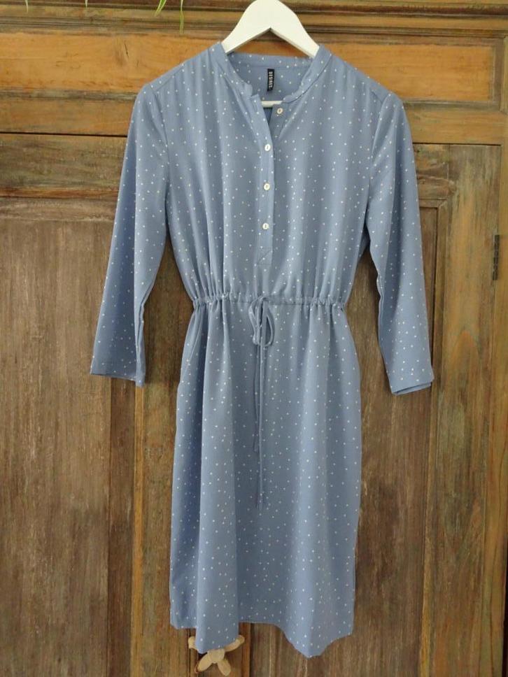 Lichtblauwe DESIRES polkadot jurk mt S, Kleding | Dames, Jurken, Zo goed als nieuw, Maat 36 (S), Knielengte, Ophalen of Verzenden