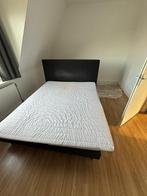 Bed incl. matras en topper, Ophalen, Gebruikt, Zwart, Tweepersoons