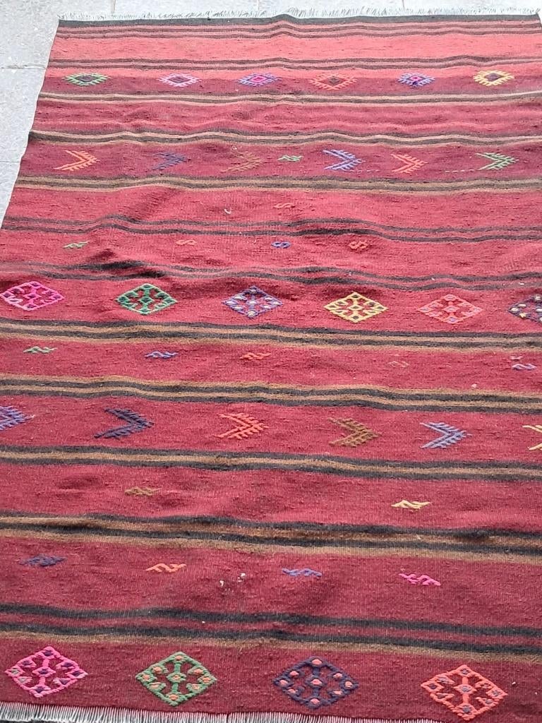 Handgeweven Turkse kelim 155x98cm, Ophalen of Verzenden, Rechthoekig, 200 cm of meer, 150 tot 200 cm