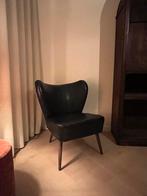 Retro Cocktail stoeltje zwart, Huis en Inrichting, Fauteuils, Ophalen, Gebruikt, 75 tot 100 cm, Leer