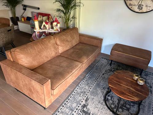 2,5 zits bank met hocker, Huis en Inrichting, Banken | Complete zithoeken, Gebruikt, Overige materialen, Ophalen