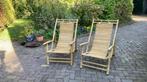 2 Mooie vintage bamboe ligstoelen, verstelbaar en opklapbaar, Tuin en Terras, Ophalen, Zo goed als nieuw, Overige materialen, Verstelbaar