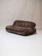 Soriana 2-zits bank Cassina bruin chroom Italië 1970s, Ophalen, -, -, 150 tot 200 cm