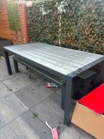 Tuintafel met 2 banken, Tuin en Terras, Tuintafels, Ophalen of Verzenden, Gebruikt, Rechthoekig, Hout