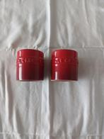 Le Creuset waxinelichthouders cerise, Overige materialen, Gebruikt, Ophalen of Verzenden, Rood