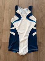 Prachtig turnpakje jongens turnen, Blauw, Zo goed als nieuw, Turnpak(je), Kindermaat 122 t/m 140