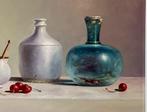 Schilderij oude glazen vaas en oud potje Hans Habraken., Antiek en Kunst, Kunst | Schilderijen | Klassiek, Ophalen