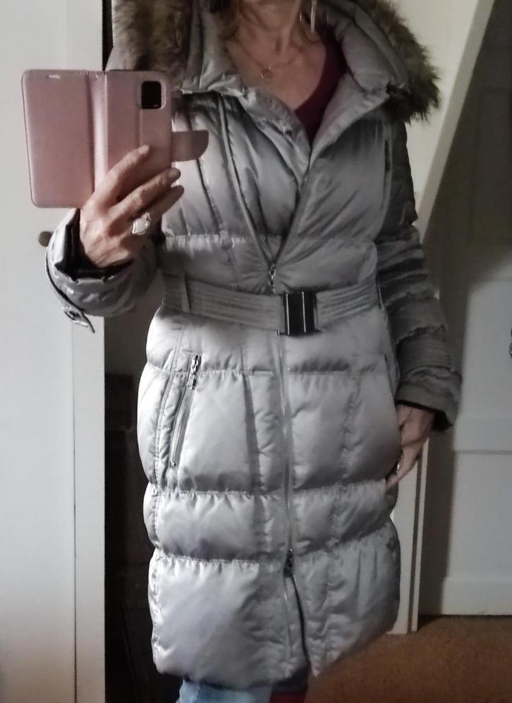 Zilvergrijze donsjas Claudia Strater – valt als 40, Kleding | Dames, Jassen | Winter, Gedragen, Maat 38/40 (M), Grijs, Verzenden