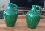 Set van 2 groene vazen, Ophalen, Steen, Zo goed als nieuw, Minder dan 50 cm