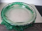 Vintage fruitschaal met smaragdgroene rand, Ophalen of Verzenden
