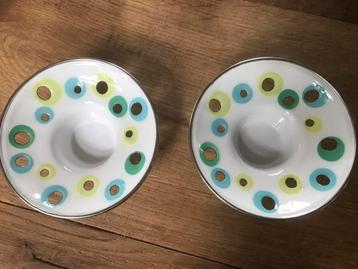 2 leuke retro waxinelichthouders / kandelaars Ikea emaille beschikbaar voor biedingen