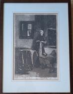 Zeldzame gravure Christoffel Bisschop - (zonnig plekje 1907), Ophalen of Verzenden