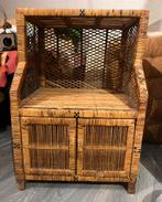 Vintage retro rotan rieten kastje wandkastje opbergkastje, Overige materialen, Ophalen of Verzenden, Minder dan 150 cm, Minder dan 100 cm