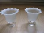 2 leuke glazen waxinelichtjes houders / kaarsen houders, Ophalen of Verzenden, Zo goed als nieuw, Kandelaar, Minder dan 25 cm